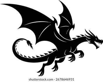 Silueta de dragones Plantilla de Vector premium. ilustración de Vectores de dragón