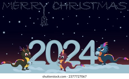 dragons, snowball, merry christmas, stars in the sky,  bell from the stars, snow winter, dragon plays snow ball