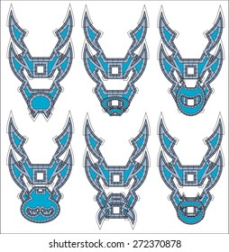 Dragons symbols in tribal style icon