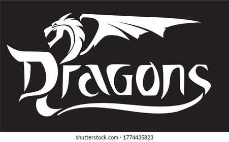 Dragons Team Logo Design Illustration