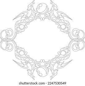 Dragons that are arranged in a circle and intertwined with their tails