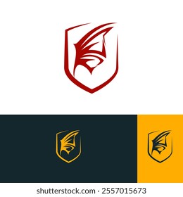 dragon's wing shield logo concept