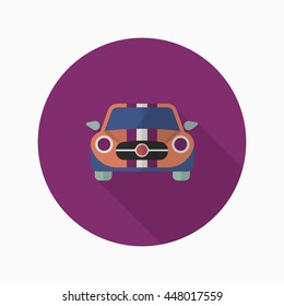 Dragster icon , Vector flat long shadow design. Racing concept.