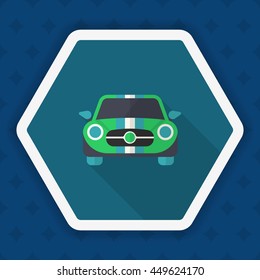 Dragster icon , Vector flat long shadow design. Racing concept.