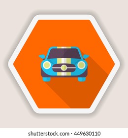 Dragster icon , Vector flat long shadow design. Racing concept.