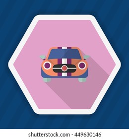 Dragster icon , Vector flat long shadow design. Racing concept.