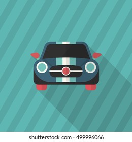 Dragster icon , Vector flat long shadow design. Racing concept.