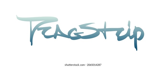 Dragstrip hand drawn text. Lettering, calligraphy word graphic. Illustration for logos, posters, banners, greeting card. Vector.	