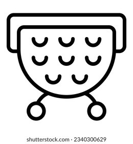 Drain accessory icon outline vector. Cooking sieve. Pasta ceramic