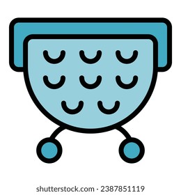 Drain accessory icon outline vector. Cooking sieve. Pasta ceramic color flat