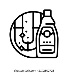 vector de icono de línea detergente de drenaje. signo detergente más limpio de drenaje. símbolo de contorno aislado ilustración negra