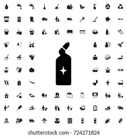 Drain cleaner icon. set of filled cleaning icons.