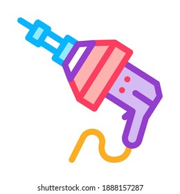 drain cleaning electric tool icon vector. drain cleaning electric tool sign. color symbol illustration