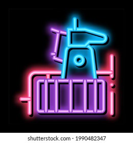 drain cleaning instrument neon light sign vector. Glowing bright icon drain cleaning instrument sign. transparent symbol illustration