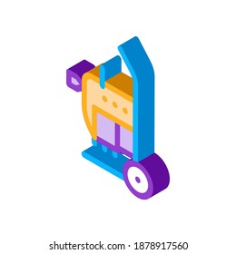 drain cleaning machine on cart icon vector. isometric drain cleaning machine on cart sign. color isolated symbol illustration