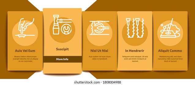 Drain Cleaning Service Onboarding Mobile App Page Screen Vector. Drain System Clean Equipment And Agent Cleanser, Worker Cleaner Plumber Illustrations