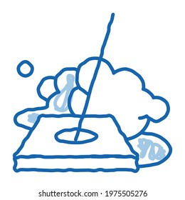 drain cleaning sketch icon vector. Hand drawn blue doodle line art drain cleaning sign. isolated symbol illustration