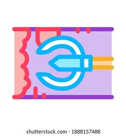 drain cleaning tool in pipe icon vector. drain cleaning tool in pipe sign. color symbol illustration