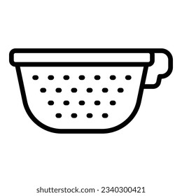 Drain colander icon outline vector. Cooking sieve. Strainer pasta