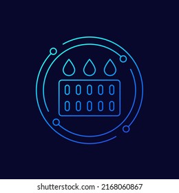 icono de drenaje o drenaje, diseño lineal
