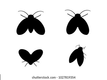 Drain Fly icons in silhouette style, vector design