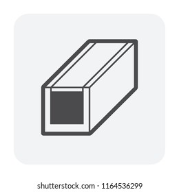 Drain gutter and cover vector icon. May called trench, ditch, street or concrete gutter for irrigation, stormwater drainage system by drain water from lawn, garden, yard, road, city, driveway to sewer