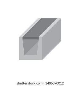 Drain gutter and cover vector icon. May called trench, ditch, street or concrete gutter for irrigation, stormwater drainage system by drain water from lawn, garden, yard, road, city, driveway to sewer