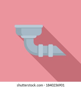 Drain gutter icon. Flat illustration of drain gutter vector icon for web design