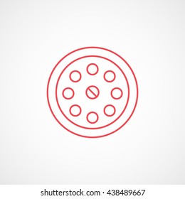 Drain Hole Red Line Icon On White Background