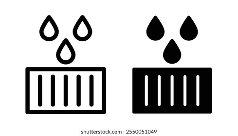 Drain Icon set in black filled and line.