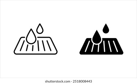 Symbol-Set ableiten. Dränage, Vektorgrafik auf weißem Hintergrund