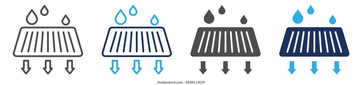 drain icon set multi concept