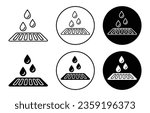 Drain icon set. sewer rain water drainage vector symbol in black filled and outlined style.