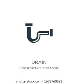 Drain icon vector. Trendy flat drain icon from construction and tools collection isolated on white background. Vector illustration can be used for web and mobile graphic design, logo, eps10