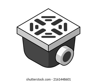 Drain isometric design icon. Vector web illustration. 3d colorful concept
