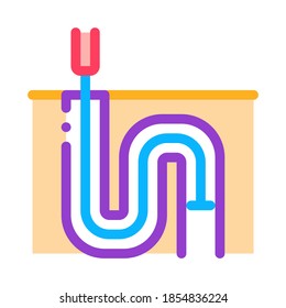 drain pipe cleaning equipment icon vector. drain pipe cleaning equipment sign. color symbol illustration