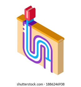 drain pipe cleaning equipment icon vector. isometric drain pipe cleaning equipment sign. color isolated symbol illustration