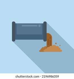 Drain Pipe Icon Flat Vector. Sewerage Water. Sink Service