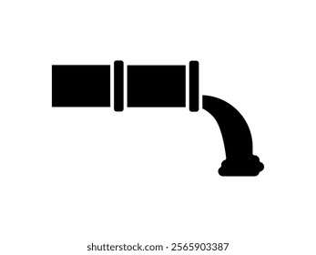 drain pipe icon, simple flat style, illustration, logo sign symbol pictogram template, for ui or ux isolated on white for mobile app, editable	