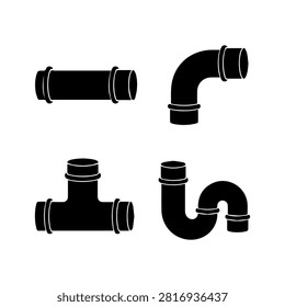 Drain Pipe Silhouette Simple Icon Set