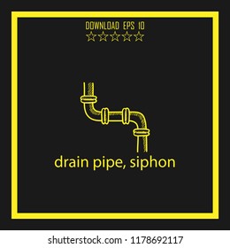 drain pipe sketch vector icon