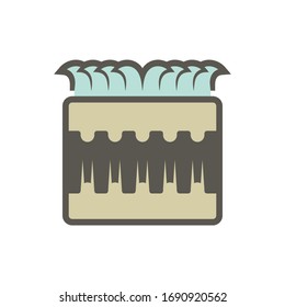 Drain pipe vector icon. Pvc or hdpe pipe to install in soil for french drain, gutter or stormwater drainage system. Underground of lawn, yard, garden for water, rainwater to flow, runoff, infiltration