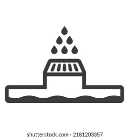 Drain system glyph icon isolated on white background.Vector illustration.