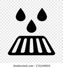 Drain system icon on transparent grid