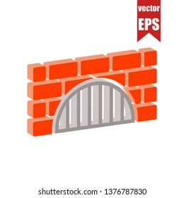 Drain system icon.Isometric and 3D view.