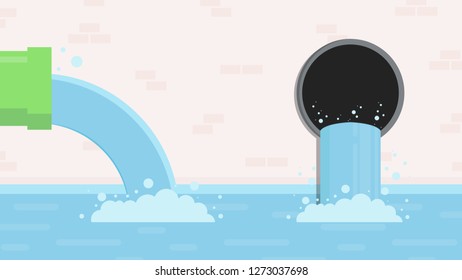 Drain vector. free space for text. copy space.