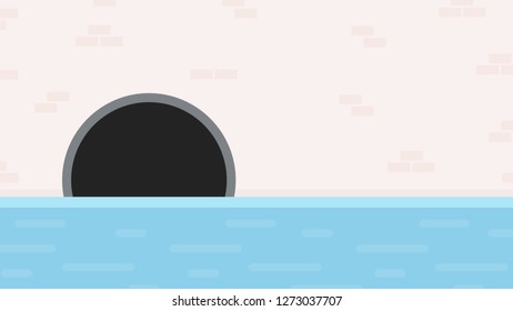 Drain vector. free space for text. copy space.