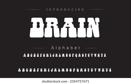 Drain Vintage Brush Script Modern Font. Retro Typeface. Vector Illustration.