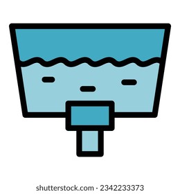 Drain water icon outline vector. Save drop. Eco clean color flat