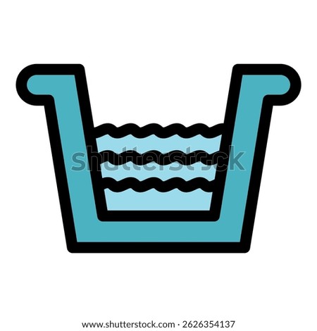Drainage gutter icon. Outline drainage gutter vector icon color flat isolated